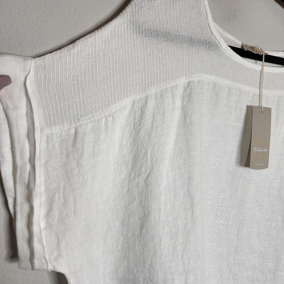 NWT Bellambra 100% Linen Gauze White Short Sleeve Top Made In Italy Size 3X - Picture 14 of 16